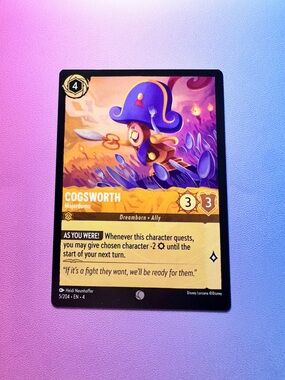 cogsworth [beauty & the beast] - 5/204 (common) — lorcana: ursula’s return